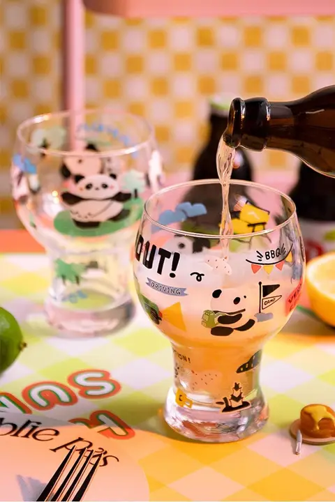 Tlife ビールグラス【可愛いデザイン・家庭用・果汁やカクテルに最適】