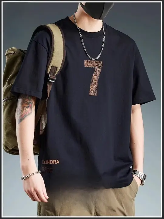 コットン製 メンズ 半袖Tシャツ【プリントデザイン・ゆったりシルエット】
