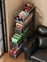 スリムデザインのキャビネット【ナローソファサイド・移動可能・収納用】