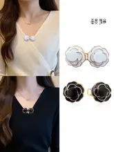 山茶花デザインの隠し固定クリップ【衣服用・胸元ピン・ウエスト調整】