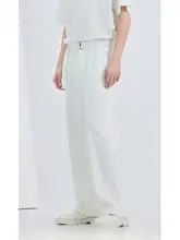 夏用 白色 通勤用 メンズ ゆったりデザイン ストレートパンツ【速乾・弾力性・フィット】