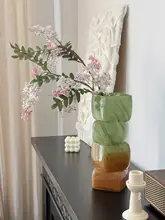 デザイン性の高い琉璃製のフラワーベース【水栽培対応・ピンク】