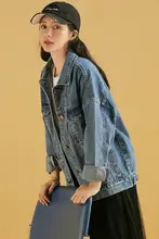 デニムジャケット レディース ゆったりしたデザイン【春秋用・中長丈・カジュアルスタイル】
