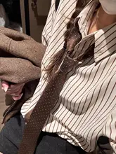 ビンテージ風ブラウンドットネクタイ【復古アカデミースタイル・手作りスカーフ】