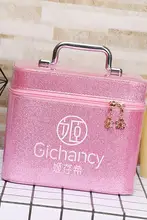 大容量化粧品収納ボックス【二層式・持ち運び便利・化粧道具用】