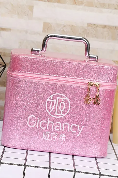 大容量化粧品収納ボックス【二層式・持ち運び便利・化粧道具用】