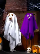 ペット用ハロウィンゴーストコスチューム【犬用ケープ・猫用変身衣装・撮影小道具】