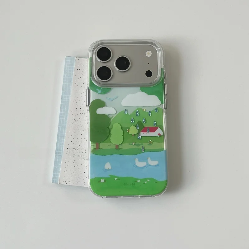 夏の爽やかな森の小川デザイン iPhone ケース ベタベタ しない仕組みとは