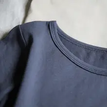艺間 プリント レディース Tシャツ【コットン100％・ラウンドネック・短袖・ミストブルー】