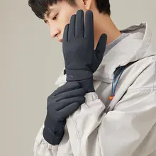 冬用 メンズ自転車グローブ【防寒・加厚ファー・滑り止め・アウトドア対応】