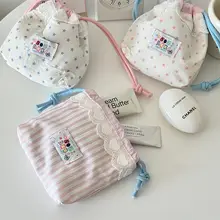 可愛い星柄デザインの巾着ポーチ【ポータブル・収納袋】
