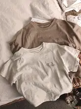 考拉プリント 竹節コットン 半袖Tシャツ【子供用・夏用・ゆったり着用】