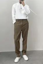 春夏用 薄手のウエストゴム メンズカジュアルパンツ【ゆったりとしたストレートシルエット・シンプルデザイン】