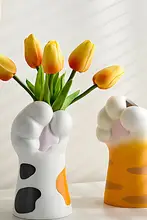 可愛い猫爪デザインの花瓶【樹脂製・インテリア飾り・リビング用】