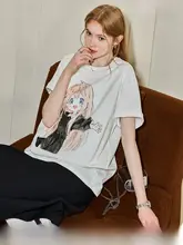 可愛いデザインの二次元少女短袖Tシャツ【夏用・バレンタイン限定】