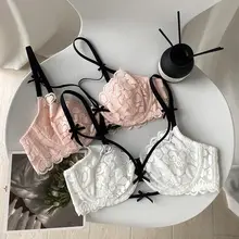 セクシーなレースブラジャー【極上の柔らかさ・脇肉を寄せて大きく見せる・防下垂設計・薄手】（セットアップ対応）