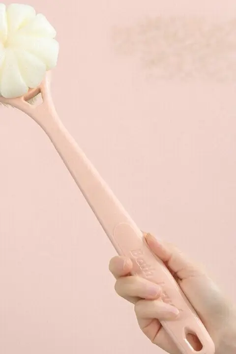 長柄ボディブラシ【両面使用・女性用・背中用・ボディケア】