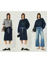 柔らかさが特徴のカラーブロック調のフード付きスウェット【コットン混・ウエストゴム・スタイルアップ・春用】（セットアップ対応）