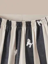 涼感素材の小犬デザイン半袖パジャマ【男女兼用・夏用・ルームウェア・外出可】（セットアップ対応）