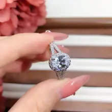 S925純銀製のオーバルダイヤモンドリング【八心八矢デザイン・ジルコニア使用・ウェディングジュエリー】