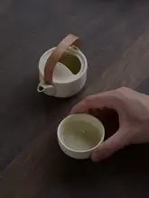 Suomuデザインの木製ハンドル付きティーポットセット【持ち運び便利・囲炉裏用茶具】