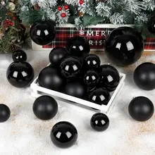 クリスマスウィンドウ装飾用吊り球【ブラック・電気メッキ・飾り用】
