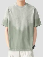 グラデーションデザインのコットンTシャツ【夏用・ゆったりシルエット・短袖】