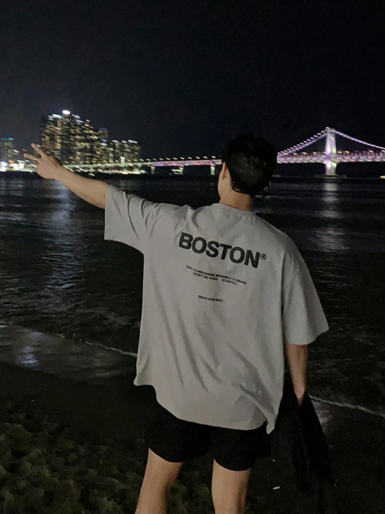 碧舍 メンズ Tシャツ 30代向け ロゴプリント ローズカラー ローズカラー