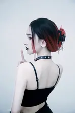シャンパークリップ ヘアアクセサリー ハンドメイド プラスチック メタル ブラック ダーク系