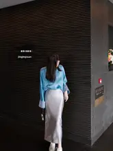 高級酸素サテンのエレガントスカート【光沢感・滑らかな質感】