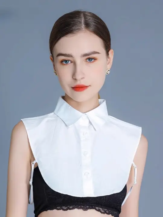 白色の尖った襟のつけ襟【ユニセックス・シャツアクセサリー・ニットとのコーディネートに最適】