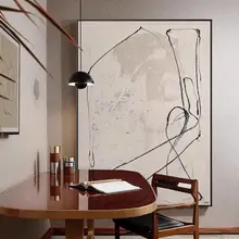 手描きの白い抽象的な現代アート壁掛け【侘寂風・リリーフデザイン】