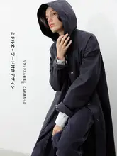 MSLAN 秋季カジュアルフード付きジャケット【レトロシンプル・スリットデザイン・微しわ素材】