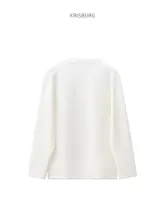 白色モダール混紡長袖Tシャツ【秋冬用・クルーネック・インナーウェア】