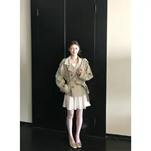 トレンチコート【テンサテン・高密度生地・カジュアルデザイン】