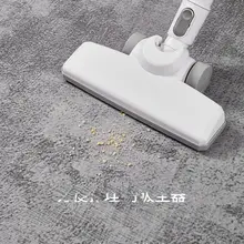 ブラウンチェックのリビングルームラグ【フレンチヴィンテージ・洗浄不要】