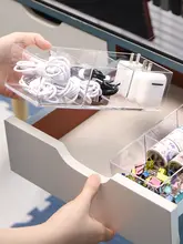 充電ケーブル整理ボックス【透明・デスク用・分格デザイン・収納お助けアイテム】