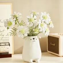 かわいいカートゥーン陶器の犬の花瓶【リビングや玄関の装飾用】