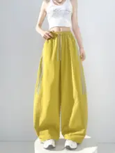 速乾ストライプデザインのワークパンツ【夏用・薄手・ハイウエスト・軽量・女性用・ピンク】（セットアップ対応）