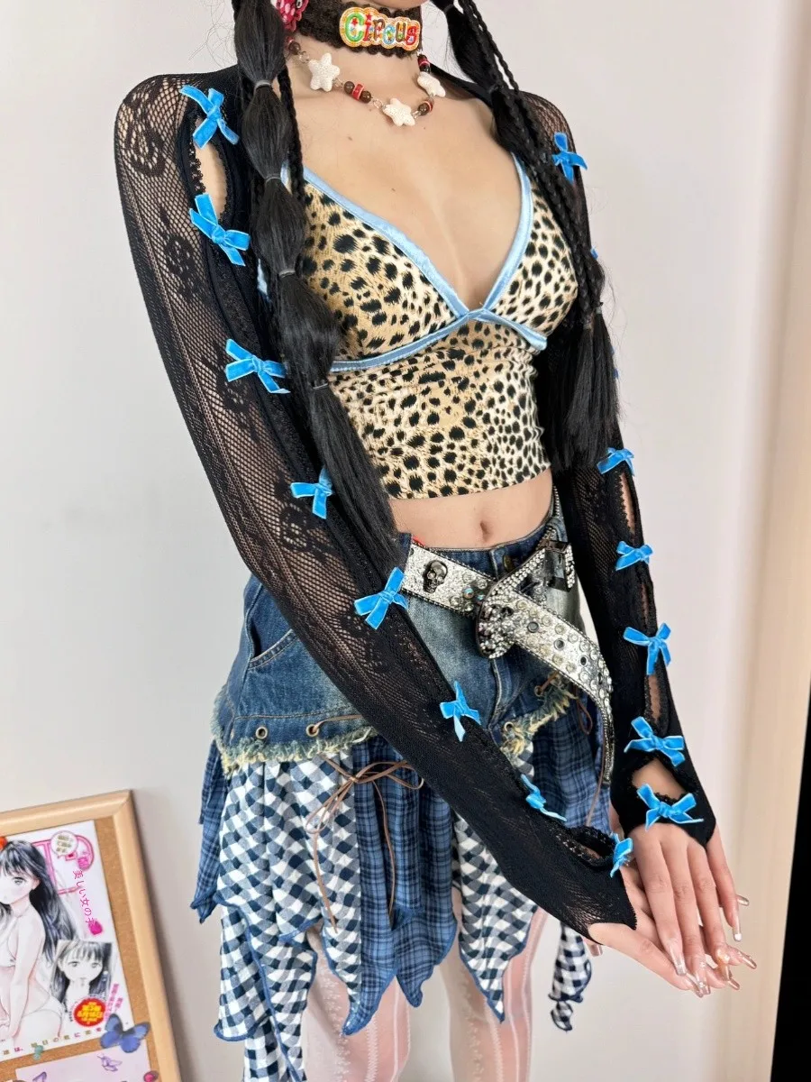 UVカット アームカバー カラフルリボンデザインで夏のバーベキューに最適