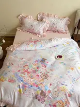 純綿のデジタルプリント四点寝具【カートゥーン少女デザイン・新疆産長綿】（セットアップ対応）