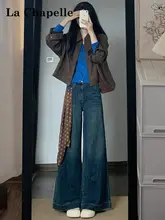 デニムパンツ レディース ワイド ストレート アメカジ ヴィンテージ 夏 ハイウエスト 落ち感 ルーズ