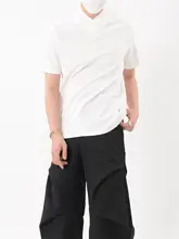 ハーフタートルネックTシャツ メンズ 半袖 無地 デザイン性 ゆったり ルーズ カジュアル 着回し 夏 「LUCE GARMENT」