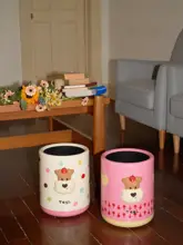 かわいいデザインの大容量二重収納ボックス【ドットと花柄・家庭用・ゴミ箱】