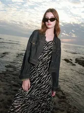 春用ルーズシルエットのヴィンテージデニムジャケット【ショート丈・襟付き・ドロップショルダー】