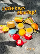 ミニポーチ りんご型 もこもこ 可愛い コインケース イヤホンケース キーホルダー リップケース アクションカムケース 携帯用 通学