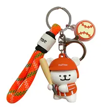 ラインデザインの小犬キーリング【かわいい・バッグや車に最適】