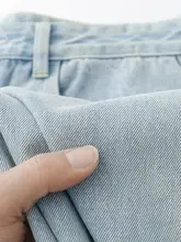浅青色のアメリカンスタイルストレートデニムパンツ【男女兼用・カジュアル・】