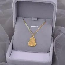 925純銀ネックレス【スカラデザイン・金のひょうたん・女性用・気品のある鎖骨チェーン】