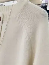 極上の柔らかさの100%ウールニットカーディガン【ラウンドネック・ルーズフィット・レディース】